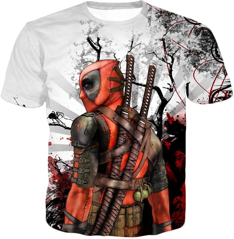 OtakuForm-OP Zip Up Hoodie T-Shirt / XXS Deadpool Zip Up Hoodie - Mutant Anti-Hero Deadpool White Zip Up Hoodie