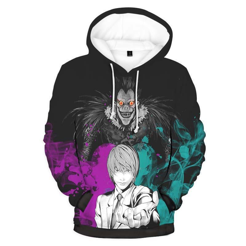 Death Note Hoodie XXS Death Note Light and Ryuk Smiling - Death Note Merchandise Hoodie