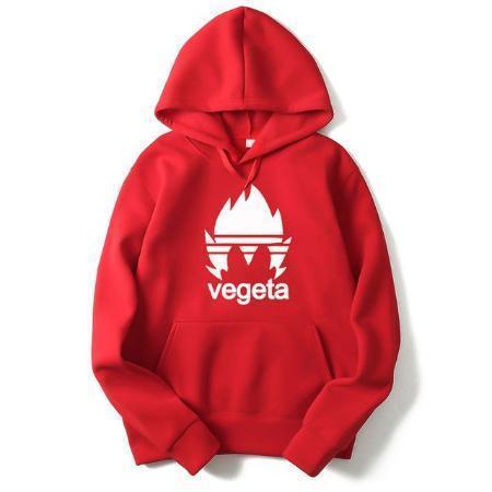 Anime Merchandise White on Red / M Dragon Ball Hoodie - Vegeta Brand Logo (Various Colors) Pullover Hoodie