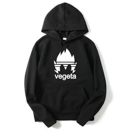 Anime Merchandise White on Black / M Dragon Ball Hoodie - Vegeta Brand Logo (Various Colors) Pullover Hoodie