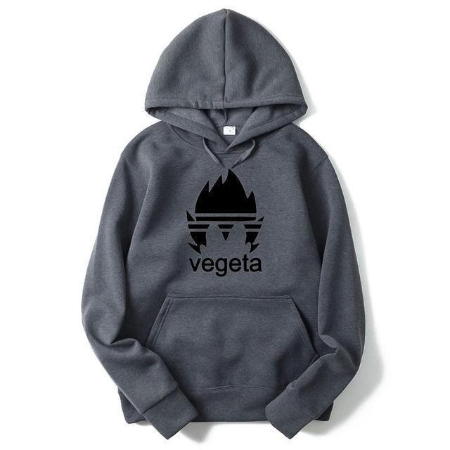 Anime Merchandise Black on Grey / M Dragon Ball Hoodie - Vegeta Brand Logo (Various Colors) Pullover Hoodie
