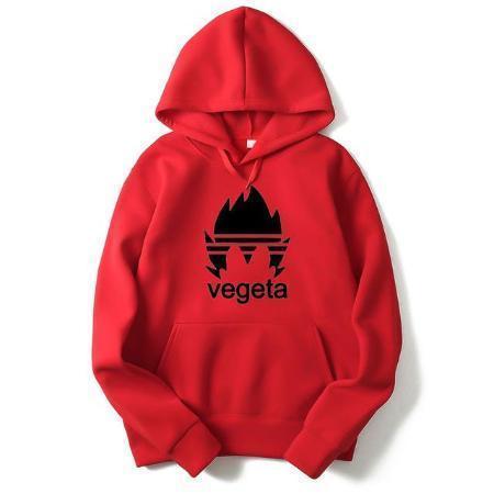 Anime Merchandise Black on Red / M Dragon Ball Hoodie - Vegeta Brand Logo (Various Colors) Pullover Hoodie