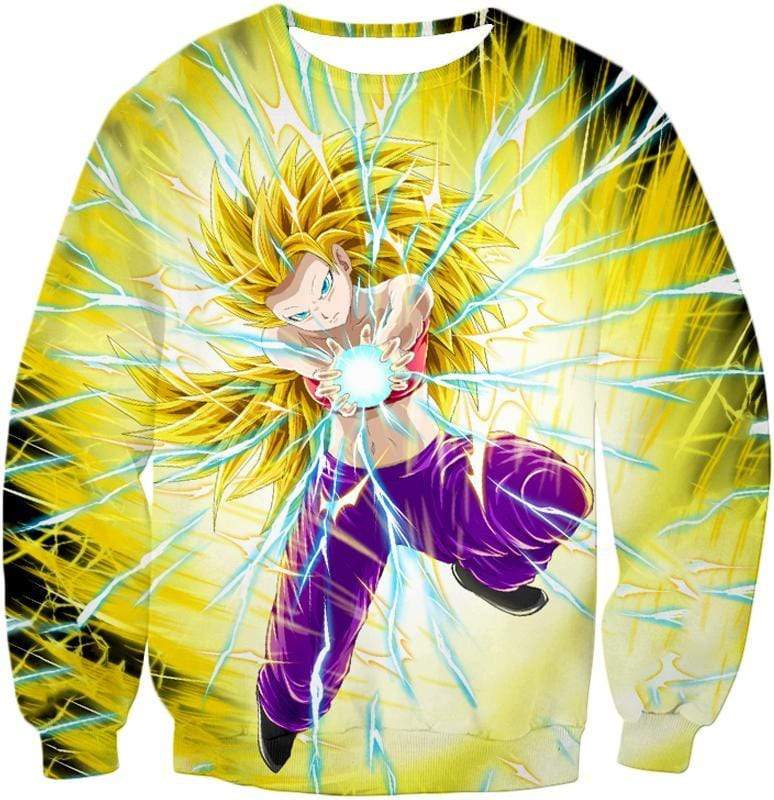 OtakuForm-OP Sweatshirt Sweatshirt / XXS Dragon Ball Super Amazing Super Saiyan 3 Caulifla Cool Action Anime Graphic Sweatshirt - Dragon Ball Super Sweater