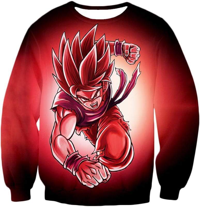 OtakuForm-OP Sweatshirt Sweatshirt / XXS Dragon Ball Super Amazing Warrior Goku Super Saiyan God Red Sweatshirt