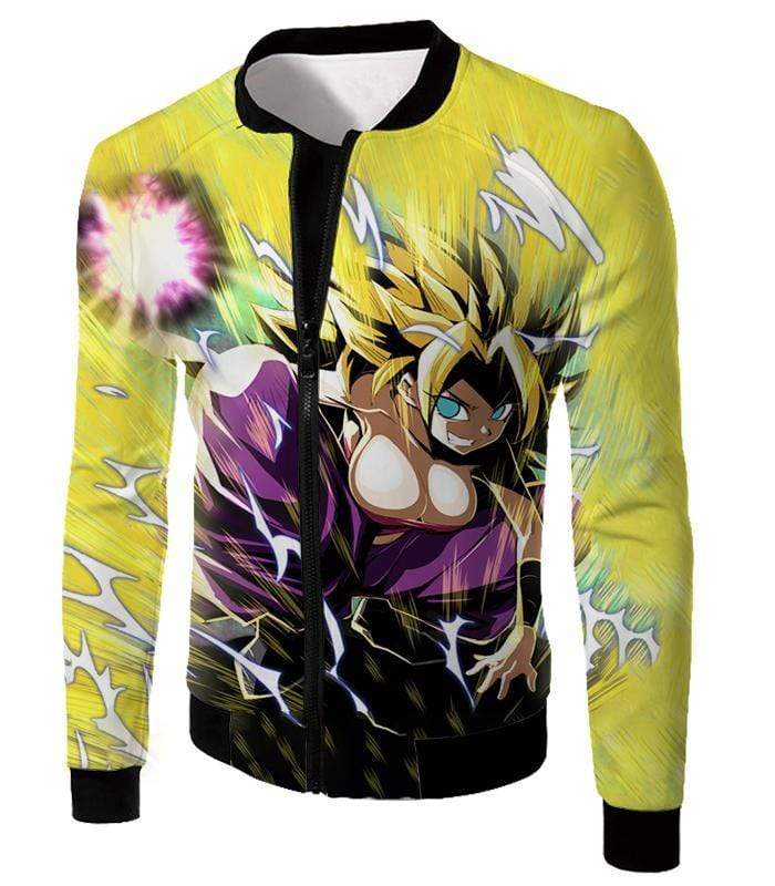 OtakuForm-OP Sweatshirt Jacket / XXS Dragon Ball Super Awesome Action Hero Caulifla Super Saiyan 3 Graphic Sweatshirt - DBZ Clothing Sweater