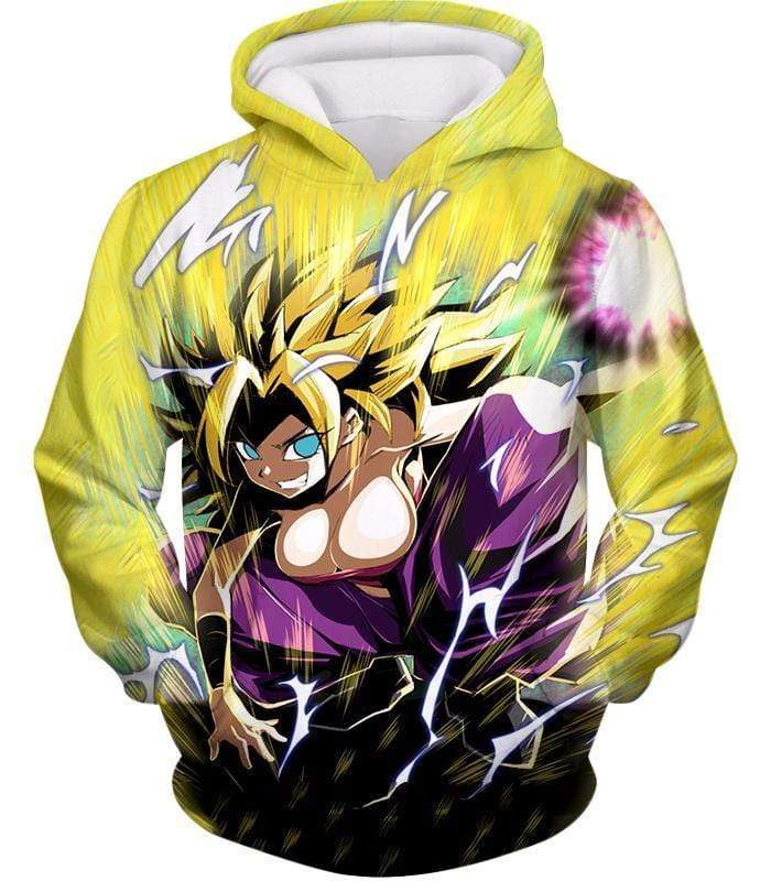 OtakuForm-OP Sweatshirt Hoodie / XXS Dragon Ball Super Awesome Action Hero Caulifla Super Saiyan 3 Graphic Sweatshirt - DBZ Clothing Sweater