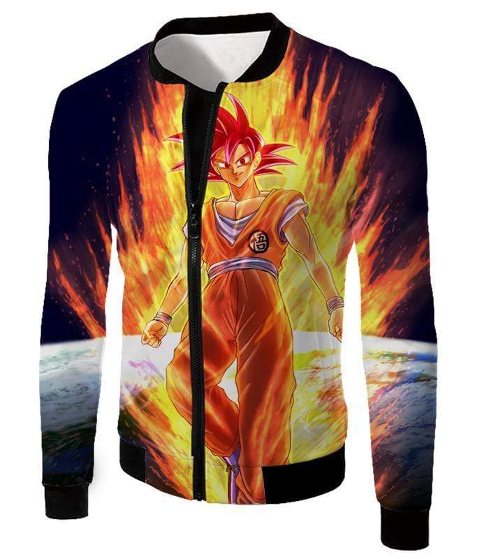 OtakuForm-OP Sweatshirt Jacket / XXS Dragon Ball Super Awesome Anime Art Goku Super Saiyan God Cool Graphic Sweatshirt