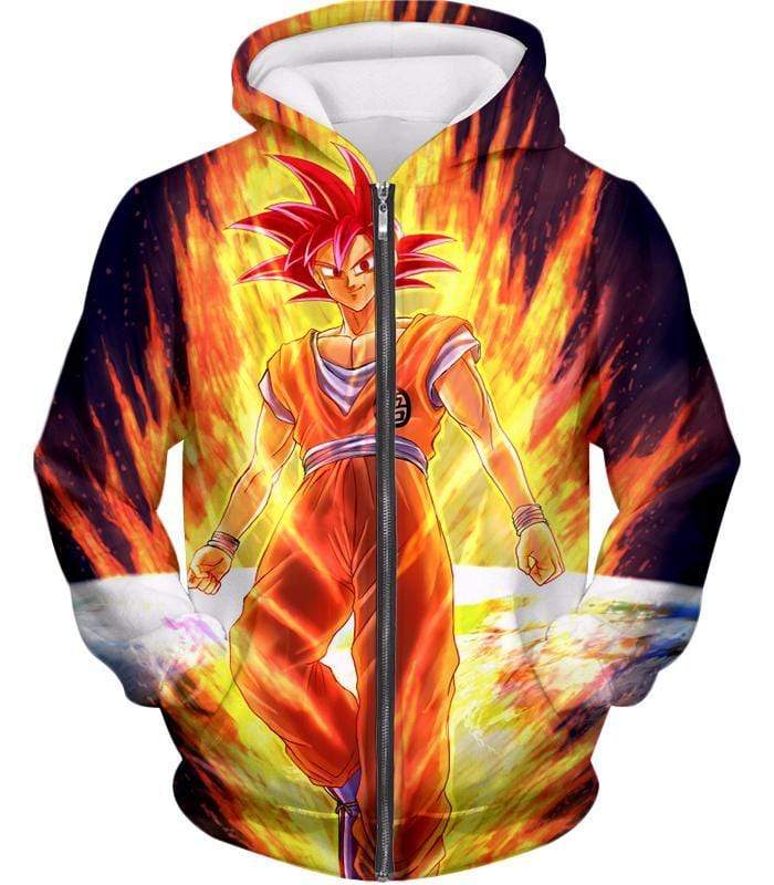 Dragon Ball Super Anime Art Goku Super Saiyan God Cool Graphic Sweatshirt