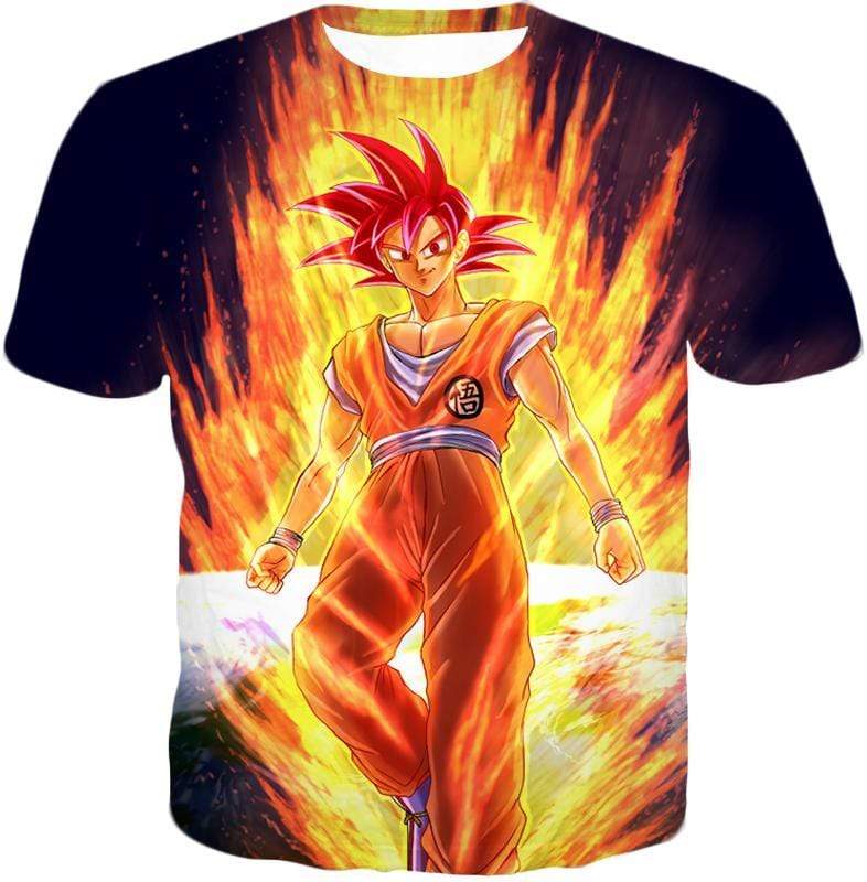 OtakuForm-OP Zip Up Hoodie T-Shirt / XXS Dragon Ball Super Awesome Anime Art Goku Super Saiyan God Cool Graphic Zip Up Hoodie