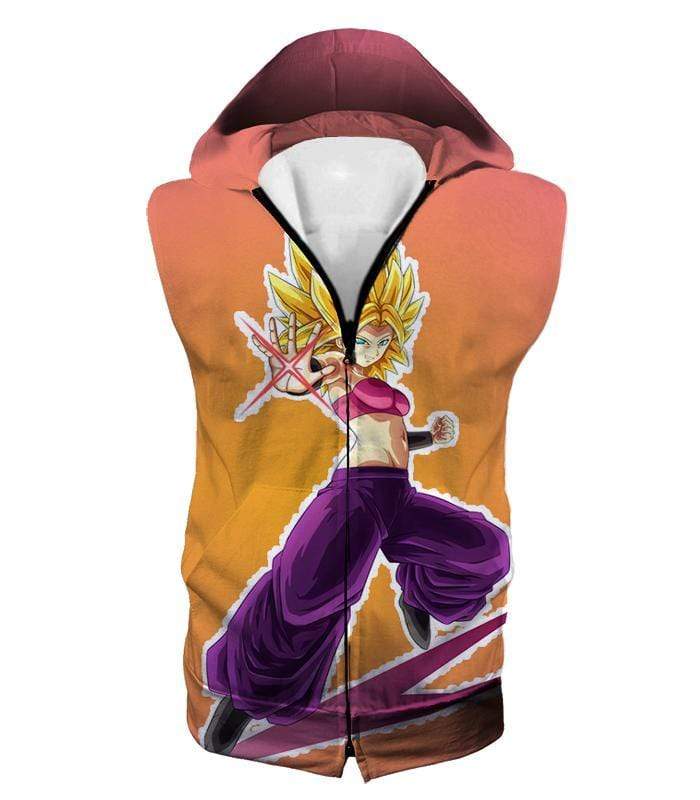 OtakuForm-OP Sweatshirt Hooded Tank Top / XXS Dragon Ball Super Awesome Female Super Saiyan Caulifla Rose Sweatshirt