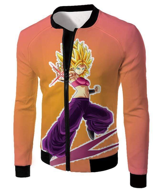 OtakuForm-OP Sweatshirt Jacket / XXS Dragon Ball Super Awesome Female Super Saiyan Caulifla Rose Sweatshirt