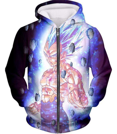 OtakuForm-OP Sweatshirt Zip Up Hoodie / XXS Dragon Ball Super Awesome Hero Prince Vegeta Super Saiyan Blue Cool Sweatshirt - DBZ Clothing Sweater