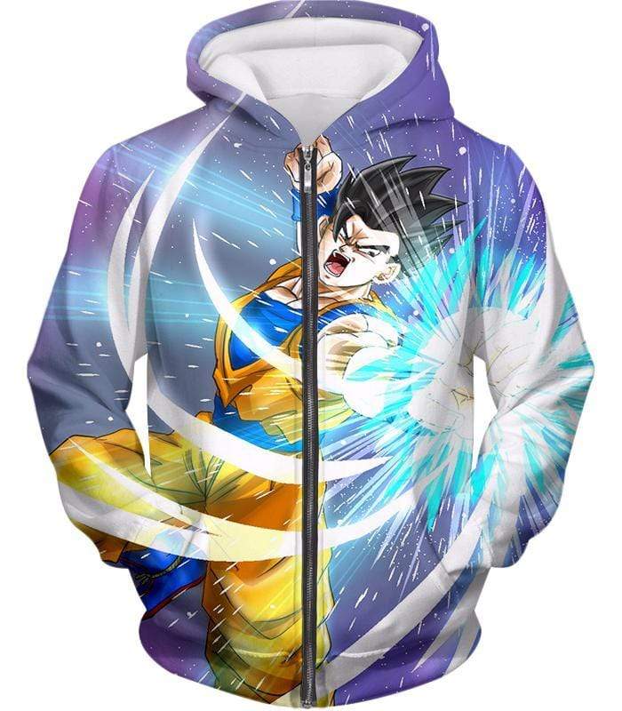 OtakuForm-OP Sweatshirt Zip Up Hoodie / XXS Dragon Ball Super Awesome Saiyan Hero Gohan Action Sweatshirt - DBZ Sweater