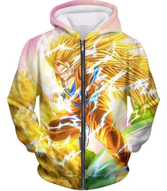 OtakuForm-OP Sweatshirt Zip Up Hoodie / XXS Dragon Ball Super Awesome Super Saiyan 3 Goku Graphic Sweatshirt