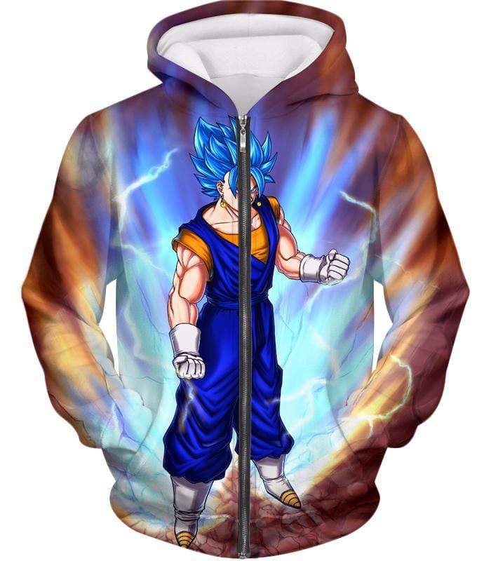 OtakuForm-OP Sweatshirt Zip Up Hoodie / XXS Dragon Ball Super Awesome Vegito Super Saiyan Blue Anime Sweatshirt