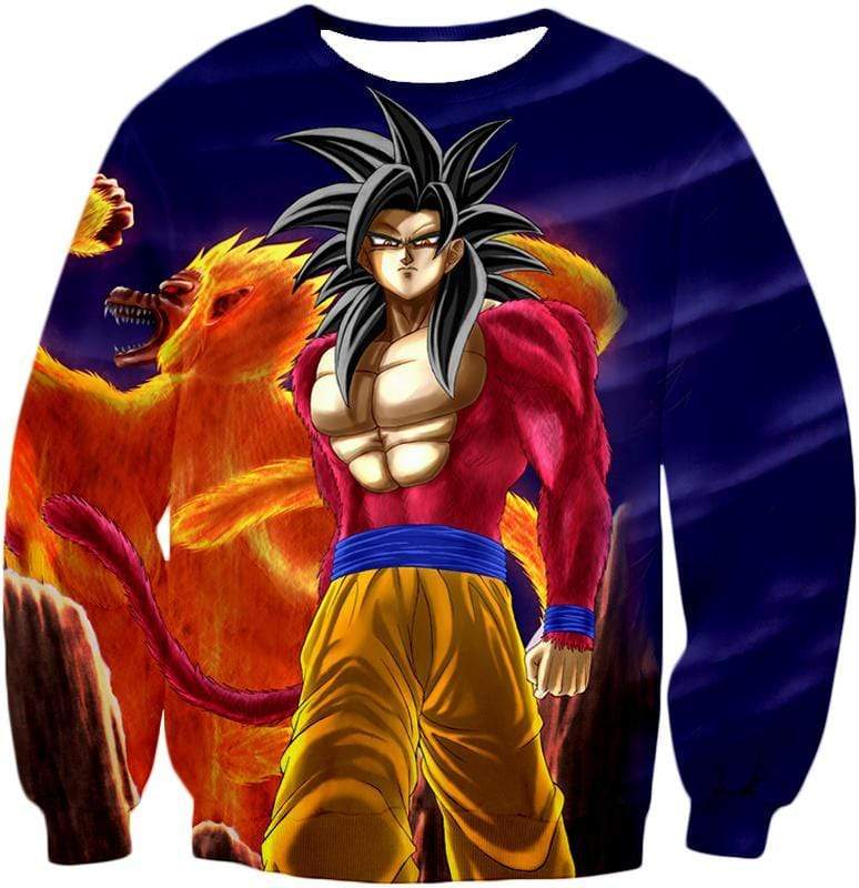 OtakuForm-OP Sweatshirt Sweatshirt / XXS Dragon Ball Super Controlled Beast Form Goku Super Saiyan 4 Awesome Blue Sweatshirt