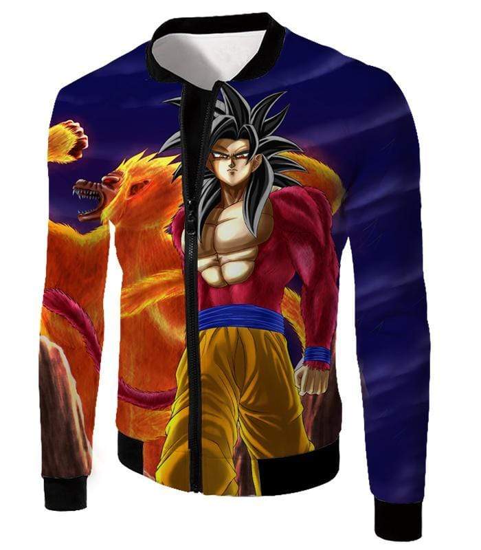 OtakuForm-OP Sweatshirt Jacket / XXS Dragon Ball Super Controlled Beast Form Goku Super Saiyan 4 Awesome Blue Sweatshirt
