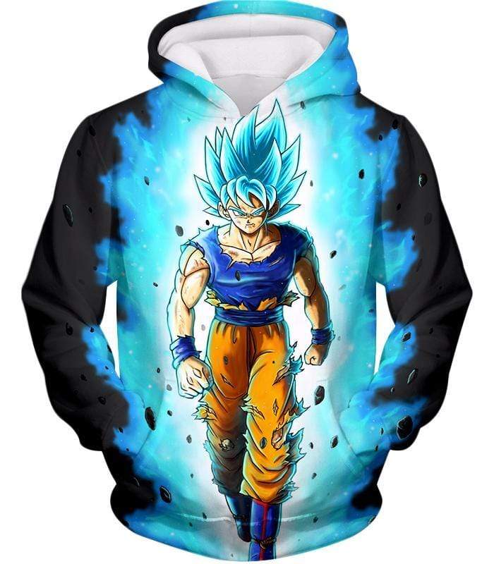OtakuForm-OP Sweatshirt Hoodie / XXS Dragon Ball Super Cool Goku Super Saiyan Blue Awesome Anime Black Sweatshirt