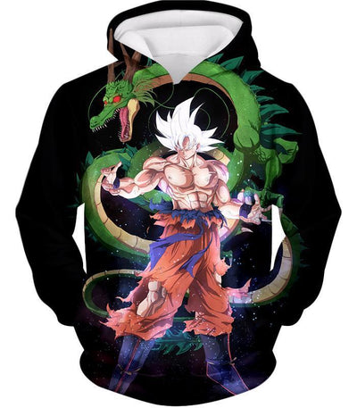 OtakuForm-OP Sweatshirt Hoodie / XXS Dragon Ball Super Cool Hero Goku Super Saiyan White X Dragon Shenron Awesome Black Sweatshirt