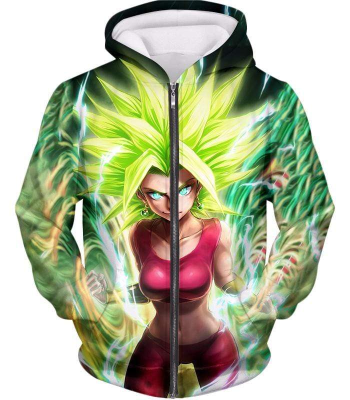 OtakuForm-OP Sweatshirt Zip Up Hoodie / XXS Dragon Ball Super Cool Legendary Super Saiyan Kale Graphic Sweatshirt - DBZ Clothing Sweater