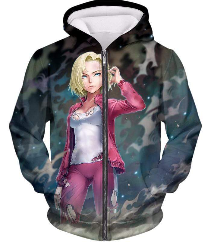 OtakuForm-OP Hoodie Zip Up Hoodie / XXS Dragon Ball Super Cute Fighter Android 18 Pretty Graphic Hoodie - Dragon Ball Z Hoodie