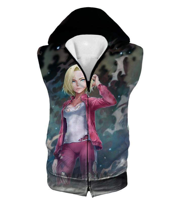 OtakuForm-OP Hoodie Hooded Tank Top / XXS Dragon Ball Super Cute Fighter Android 18 Pretty Graphic Hoodie - Dragon Ball Z Hoodie