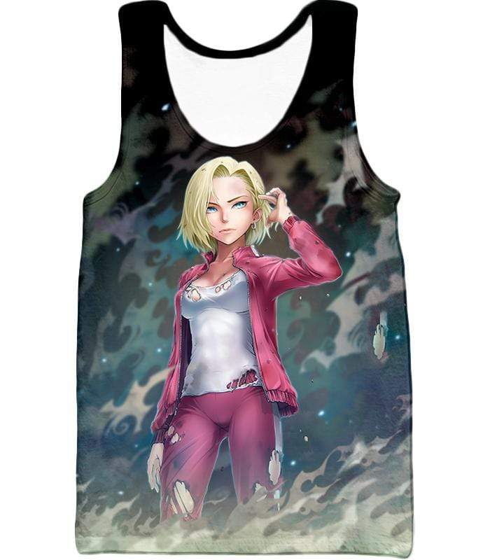 OtakuForm-OP Zip Up Hoodie Tank Top / XXS Dragon Ball Super Cute Fighter Android 18 Pretty Graphic Zip Up Hoodie - Dragon Ball Z Hoodie
