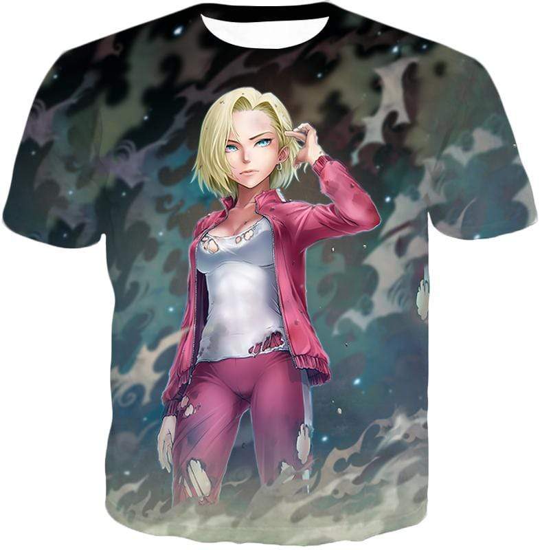 OtakuForm-OP Zip Up Hoodie T-Shirt / XXS Dragon Ball Super Cute Fighter Android 18 Pretty Graphic Zip Up Hoodie - Dragon Ball Z Hoodie