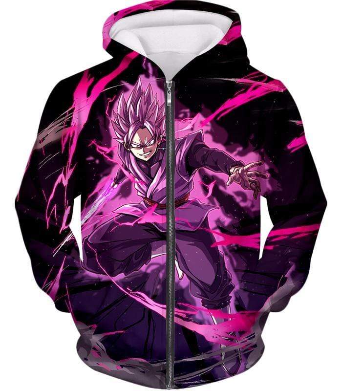 OtakuForm-OP Sweatshirt Zip Up Hoodie / XXS Dragon Ball Super Darkest Villain Zamasu Super Saiyan Rose Black Sweatshirt - DBZ Clothing Sweater