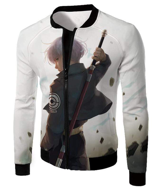 OtakuForm-OP Hoodie Jacket / XXS Dragon Ball Super Extremely Cool Future Trunks Awesome Graphic White Hoodie