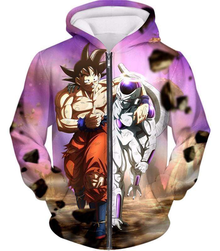 OtakuForm-OP Sweatshirt Zip Up Hoodie / XXS Dragon Ball Super Fighters Goku X Frieza Amazing Graphic Sweatshirt - Dragon Ball Sweater