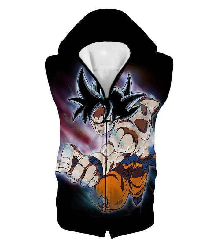 OtakuForm-OP Sweatshirt Hooded Tank Top / XXS Dragon Ball Super Form Goku Ultra Instinct Cool Action Black Sweatshirt - Dragon Ball Super Sweater
