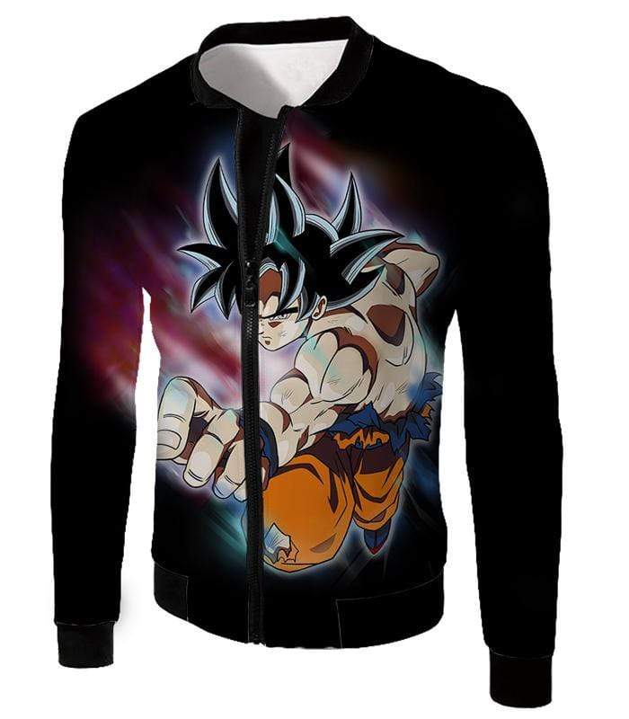 OtakuForm-OP Sweatshirt Jacket / XXS Dragon Ball Super Form Goku Ultra Instinct Cool Action Black Sweatshirt - Dragon Ball Super Sweater