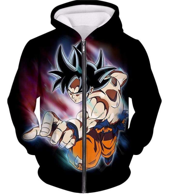 OtakuForm-OP T-Shirt Zip Up Hoodie / XXS Dragon Ball Super Form Goku Ultra Instinct Cool Action Black T-Shirt - Dragon Ball Super T-Shirt