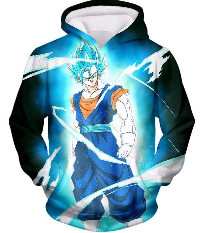 OtakuForm-OP Sweatshirt Hoodie / XXS Dragon Ball Super Fusion Technique Vegito Super Saiyan Blue Cool Black Sweatshirt - DBZ Clothing Sweater