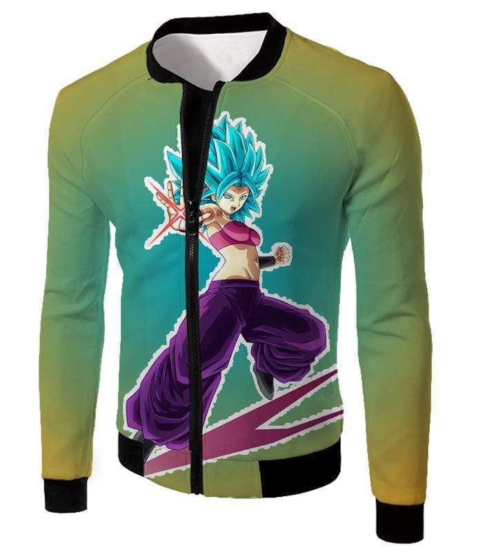 OtakuForm-OP Sweatshirt Jacket / XXS Dragon Ball Super Godly Form Caulifla Super Saiyan Blue Awesome Sweatshirt