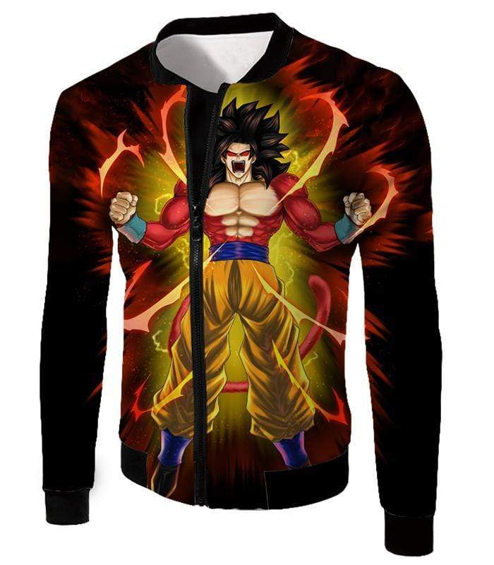 OtakuForm-OP Sweatshirt Jacket / XXS Dragon Ball Super Goku Super Saiyan 4 Power Black Sweatshirt