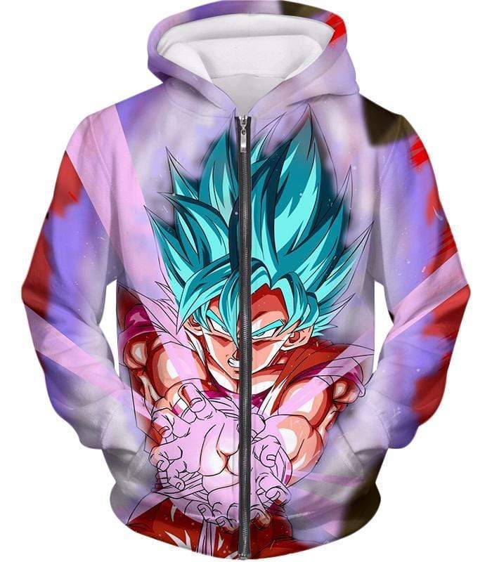 OtakuForm-OP Sweatshirt Zip Up Hoodie / XXS Dragon Ball Super Goku Super Saiyan Blue Godly Mode Sweatshirt