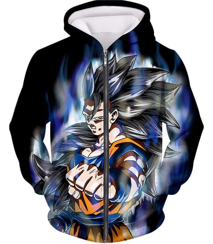 OtakuForm-OP Sweatshirt Zip Up Hoodie / XXS Dragon Ball Super Goku Ultra Instinct Super Saiyan 3 Awesome Black Sweatshirt