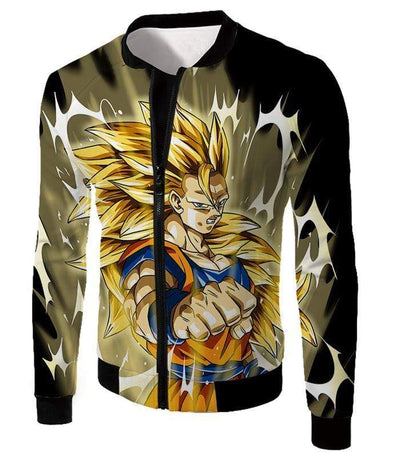 OtakuForm-OP Sweatshirt Jacket / XXS Dragon Ball Super Incredible Fighter Goku Super Saiyan 3 Graphic Black Sweatshirt
