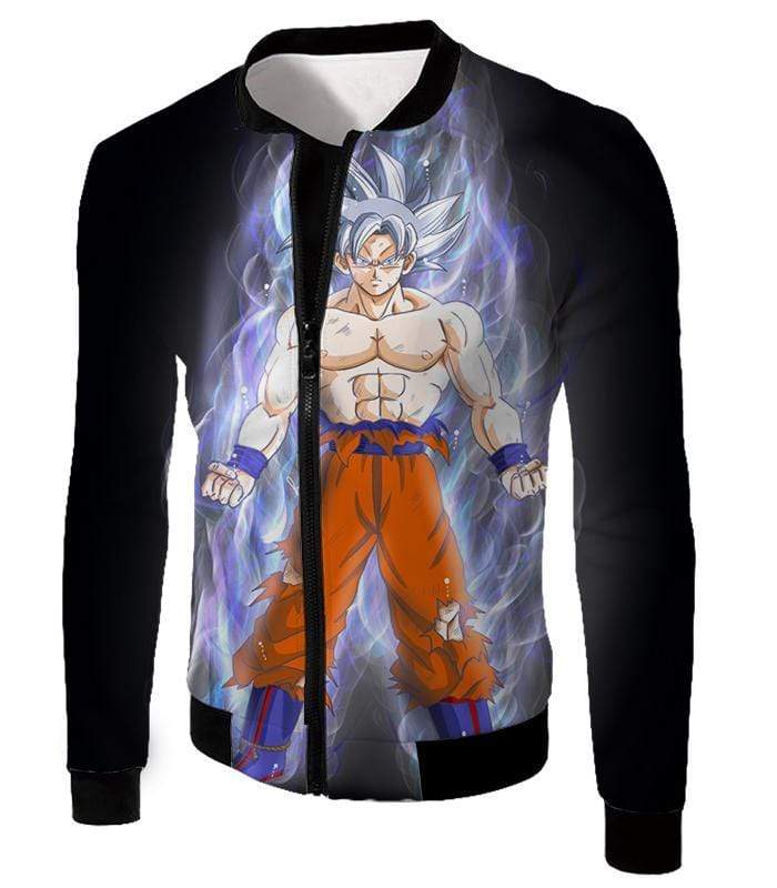 OtakuForm-OP Sweatshirt Jacket / XXS Dragon Ball Super Incredible Form Goku Super Saiyan White Cool Black Sweatshirt - DBZ Clothing Sweater