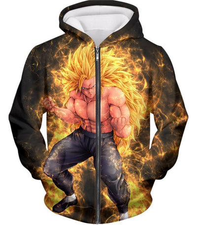 OtakuForm-OP Sweatshirt Zip Up Hoodie / XXS Dragon Ball Super Incredible Warrior Goku Super Saiyan 3 Cool Black Sweatshirt