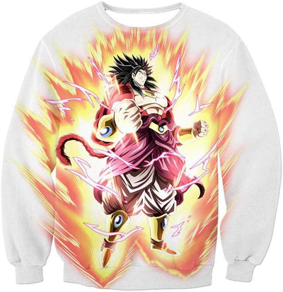 OtakuForm-OP Sweatshirt Sweatshirt / XXS Dragon Ball Super Legendary Saiyan Warrior Broly Ultra Instinct Rising Awesome White Sweatshirt - Dragon Ball Super Sweater