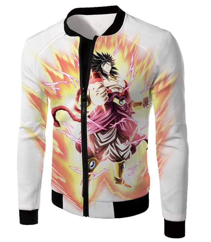 OtakuForm-OP Sweatshirt Jacket / XXS Dragon Ball Super Legendary Saiyan Warrior Broly Ultra Instinct Rising Awesome White Sweatshirt - Dragon Ball Super Sweater