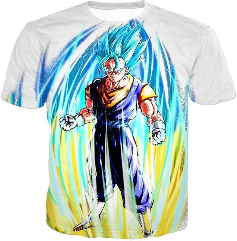 OtakuForm-OP Hoodie T-Shirt / XXS Dragon Ball Super Powerful Fusion Warrior Vegito Super Saiyan Blue White Hoodie