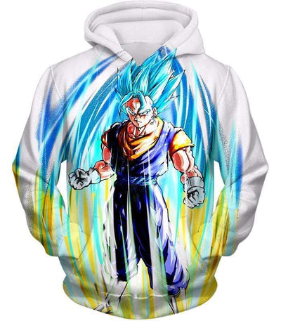 OtakuForm-OP Sweatshirt Hoodie / XXS Dragon Ball Super Powerful Fusion Warrior Vegito Super Saiyan Blue White Sweatshirt
