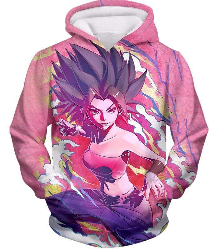 OtakuForm-OP Sweatshirt Hoodie / XXS Dragon Ball Super Saiyan Caulifla Cool Action Pink Sweatshirt - Dragon Ball Sweater