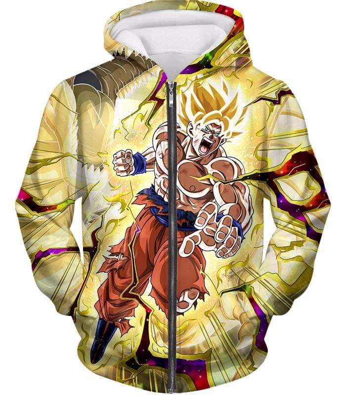 OtakuForm-OP T-Shirt Zip Up Hoodie / XXS Dragon Ball Super Super Saiyan 2 Goku Power Action Cool Graphic T-Shirt - DBZ Clothing T-Shirt
