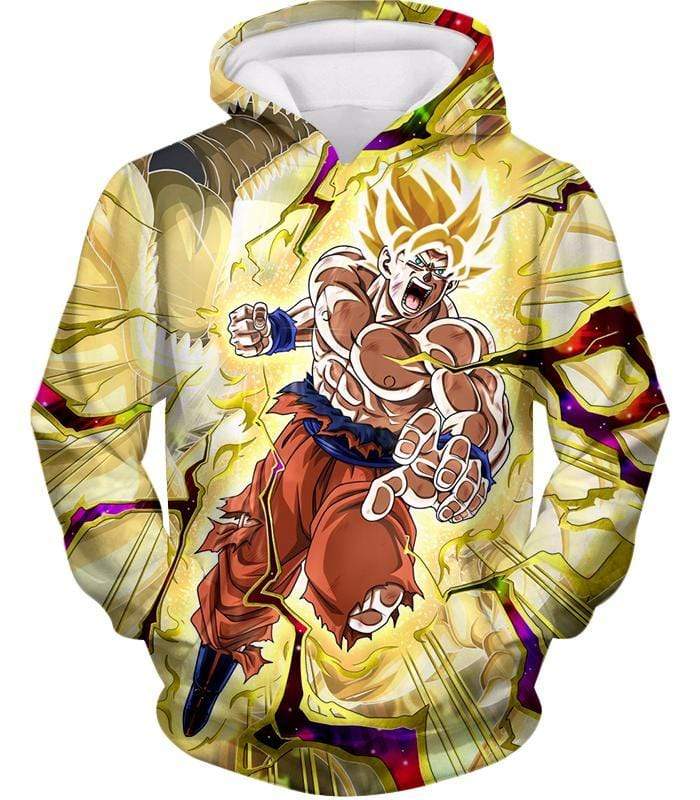 OtakuForm-OP Zip Up Hoodie Hoodie / XXS Dragon Ball Super Super Saiyan 2 Goku Power Action Cool Graphic Zip Up Hoodie - DBZ Clothing Hoodie