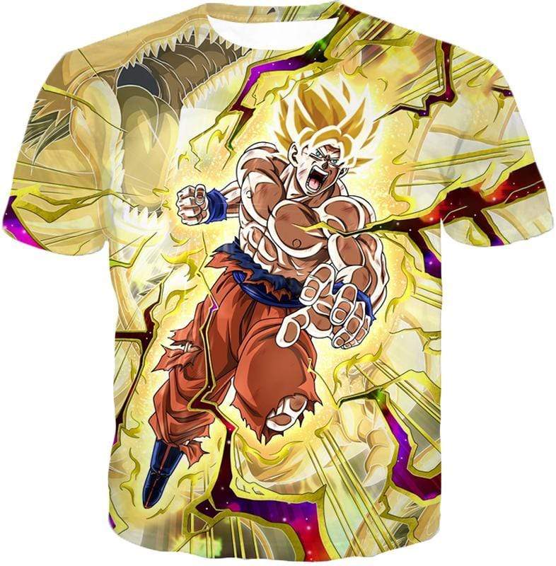 OtakuForm-OP Zip Up Hoodie T-Shirt / XXS Dragon Ball Super Super Saiyan 2 Goku Power Action Cool Graphic Zip Up Hoodie - DBZ Clothing Hoodie